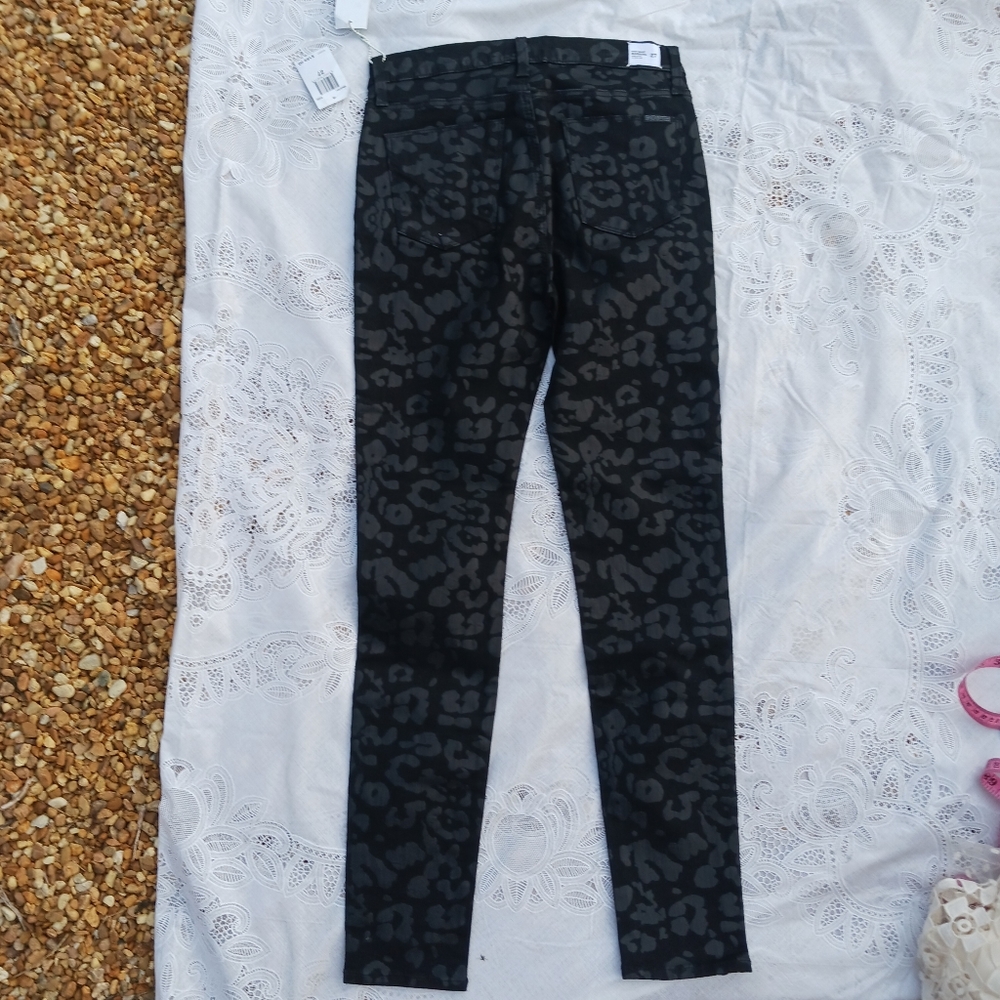 Hudson Barbara High Waist Super Skinny Jeans Sz 27 Black Print - Picture 13 of 14